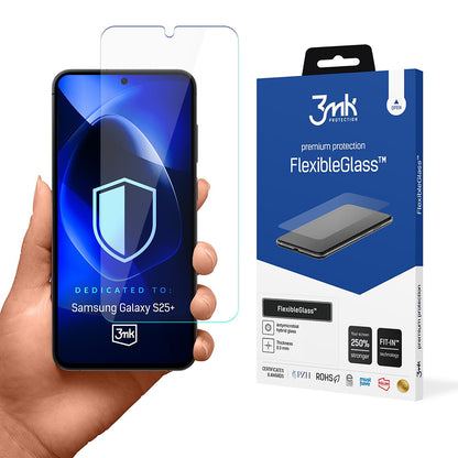 3MK FlexibleGlass Displayschutzfolie für Samsung Galaxy S25+ S936, Flexibles Glas, Vollkleber