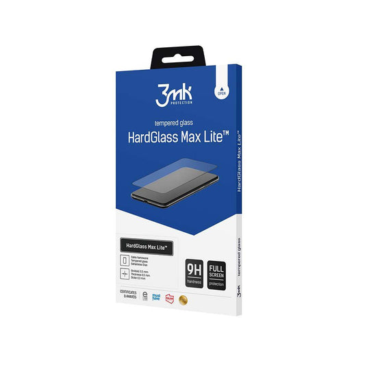 3MK HardGlass Displayschutzfolie für Apple iPhone 16 Pro Max, gehärtetes Glas, Full Glue, schwarz