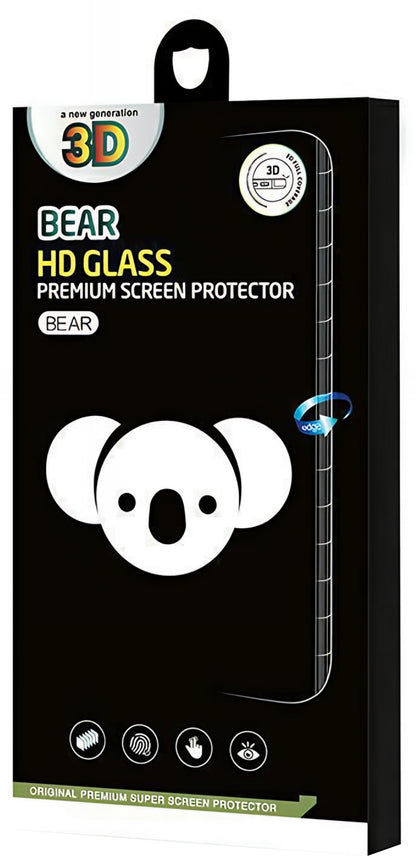 Bear HD Displayschutzfolie für Apple iPhone 17 Pro, gehärtetes Glas, Full Glue, Schwarz