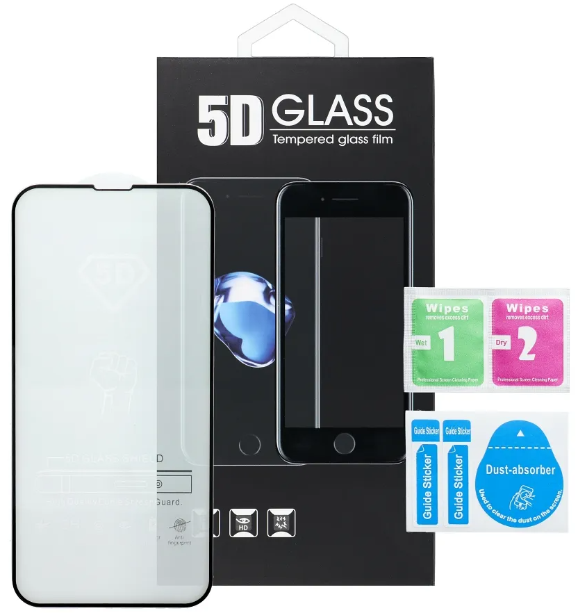 OEM Displayschutzfolie für Motorola Moto G86 Power / G86, gehärtetes Glas, Full Glue, 5D, Schwarz