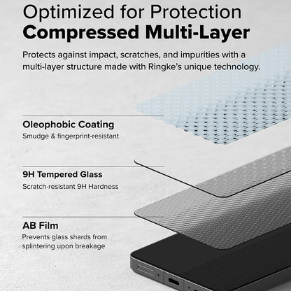 Schutzfolie Ringke für OnePlus 13R, gehärtetes Glas, Full Glue, Set mit 2 Stück