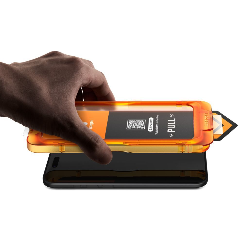 Schutzfolie Spigen GlastR Align Master Slim für Apple iPhone 17 Pro, Gehärtetes Glas, Vollkleber, Set 3 Stück AGL10103