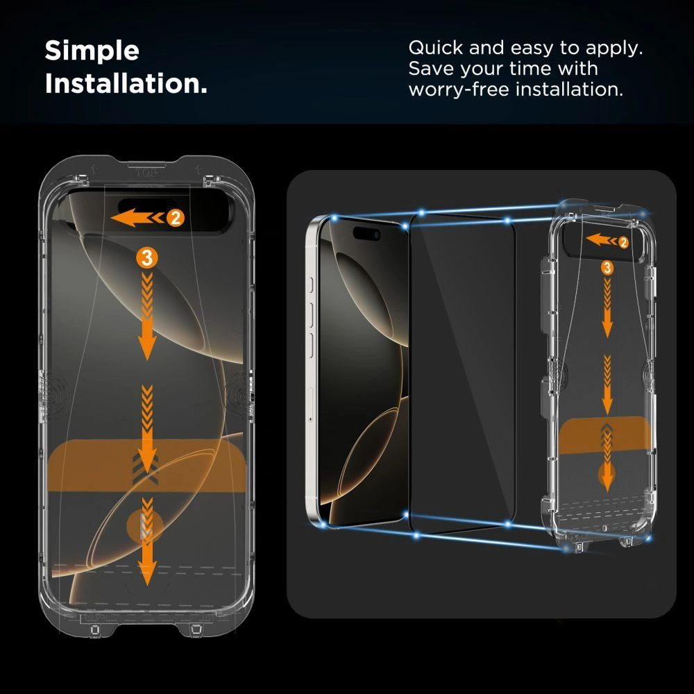 Schutzfolie Tech-Protect Quick Set+ für Apple iPhone 17, Gehärtetes Glas, Vollkleber, Set mit 2 Stück, Schwarz