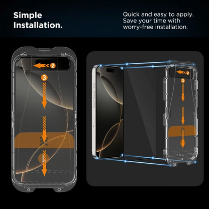 Schutzfolie Tech-Protect Quick Set+ für Apple iPhone 17, Gehärtetes Glas, Vollkleber, Set mit 2 Stück, Schwarz