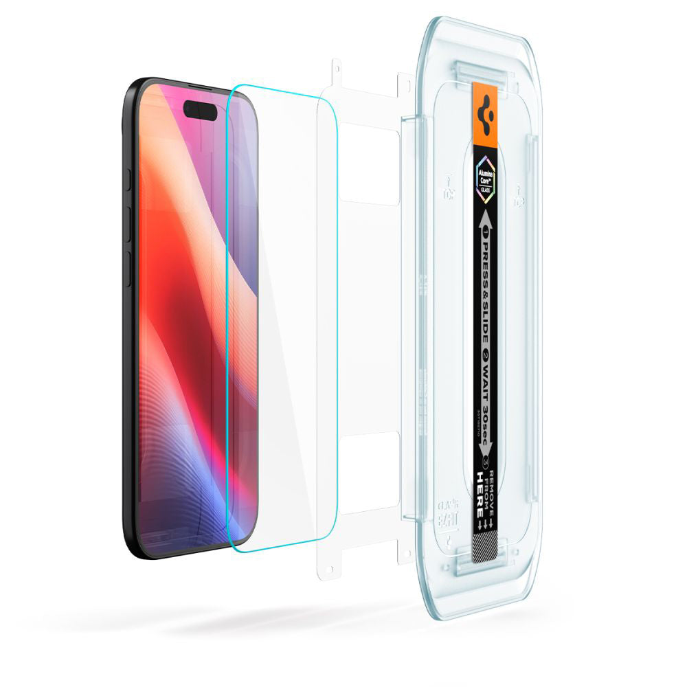 Schutzfolie Spigen GlastR EZ FIT für Apple iPhone 17 Air, gehärtetes Glas, Full Glue, Set mit 2 Stück