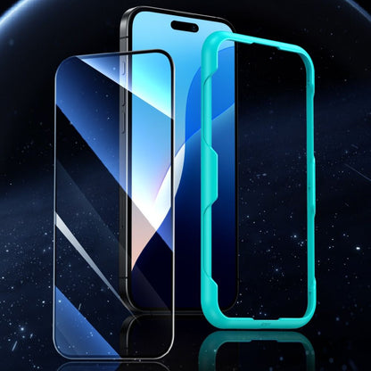 Schutzfolie ESR für Apple iPhone 16 Pro Max, gehärtetes Glas, Full Glue, Set mit 2 Stück, Schwarz
