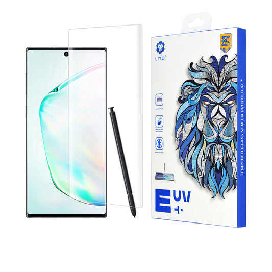 Lito Displayschutzfolie für Samsung Galaxy Note 10+ 5G N976 / Note 10+ N975, gehärtetes Glas, UV-Kleber, 3D