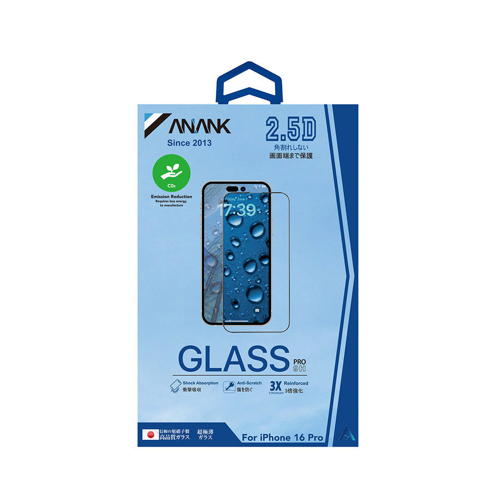 Anank 3X Verstärkte Displayschutzfolie für Apple iPhone 17e / 16e / 14 / 13 Pro, Sicherheitsglas, Vollkleber, 2.5D, Schwarz