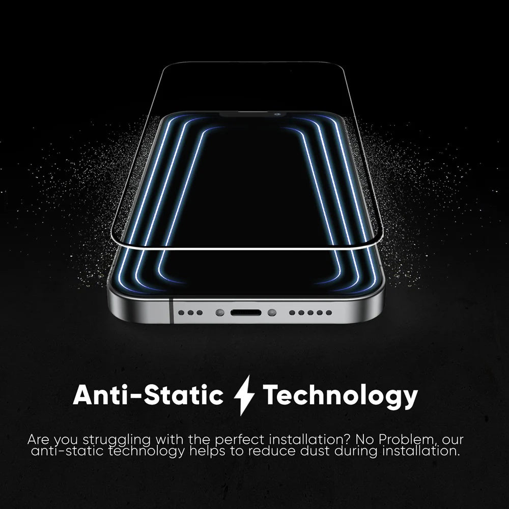 Schutzfolie Anank 5X Reinforced Invisible für Apple iPhone 17 Pro, Gehärtetes Glas, Full Glue, 3D, Schwarz