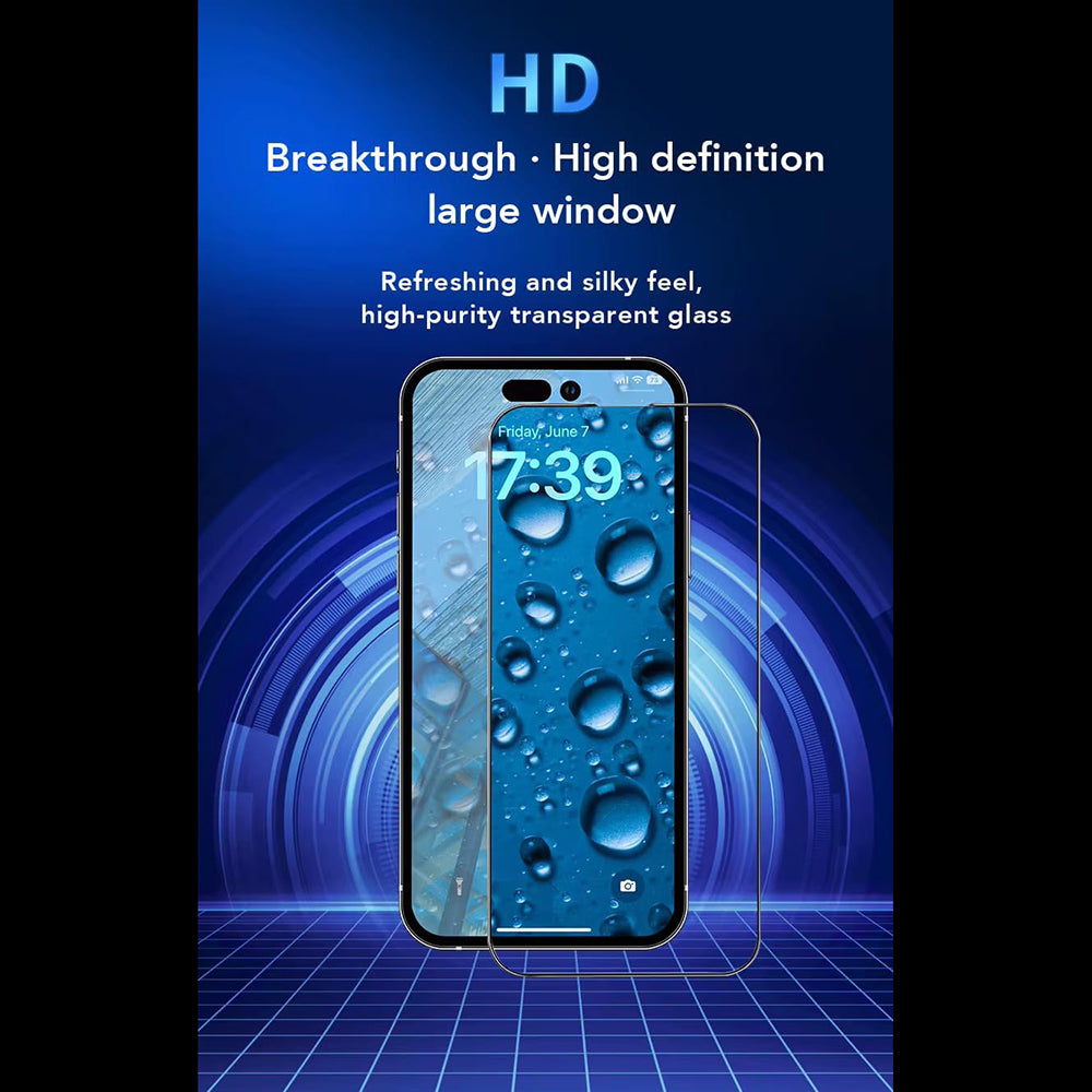 Schutzfolie Anank Bildschirm für Apple iPhone 17 Pro, Gehärtetes Glas, Vollkleber, 2.5D, Schwarz