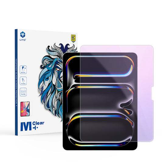 Anti-Blue-Light-Schutzfolie Lito Classic für Apple iPad Pro 13 (2024), gehärtetes Glas, Full Glue, 2.5D