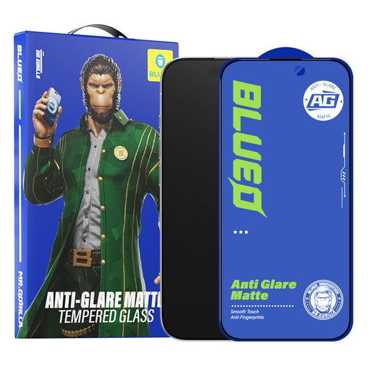 Blueo Anti-Glare Displayschutzfolie für Apple iPhone 12 Pro Max, gehärtetes Glas, Vollkleber, Schwarz
