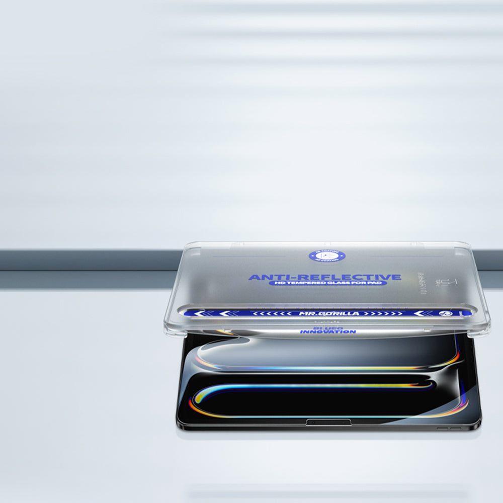 Blueo Anti-Reflexions-HD-Bildschirmschutzfolie Applicator Pro für Apple iPad Pro 13 (2024), gehärtetes Glas, Vollkleber