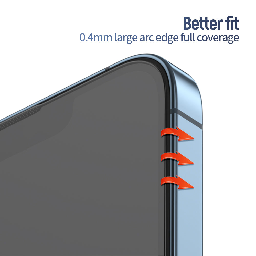 Blueo Anti-Reflektierende HD Schutzfolie mit Applicator Pro für Apple iPhone 14 Pro Max, gehärtetes Glas, Vollkleber, Schwarz