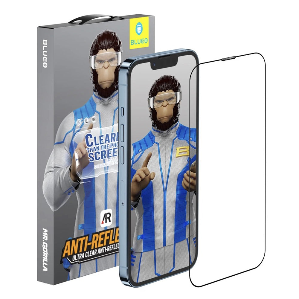 Schutzfolie Blueo Anti-Reflective HD Applicator Pro für Apple iPhone 17 Air, gehärtetes Glas, Full Glue, Schwarz