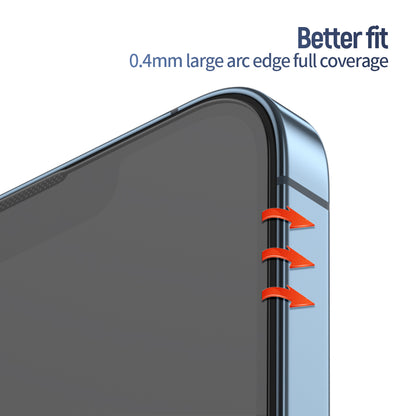 Blueo Anti-Reflective HD Displayschutzfolie für Apple iPhone 14 Pro, gehärtetes Glas, Vollklebung, Schwarz