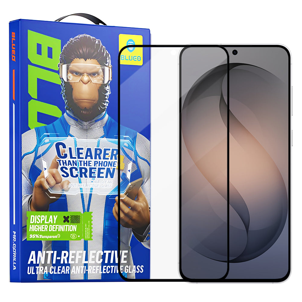 Blueo Anti-Reflective HD Screen Protector for Samsung Galaxy S26 S942, Tempered Glass, Full Glue, Black