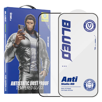 Blueo Anti-Static HD Displayschutzfolie für Apple iPhone 18 Pro Max / 17 Pro Max / 16 Pro Max, gehärtetes Glas, Vollkleber, schwarz