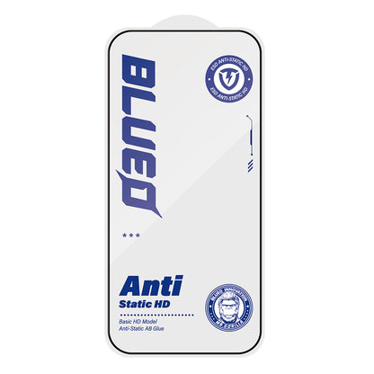 Blueo Anti-Static HD Displayschutzfolie für Apple iPhone 18 Pro Max / 17 Pro Max / 16 Pro Max, gehärtetes Glas, Vollkleber, schwarz