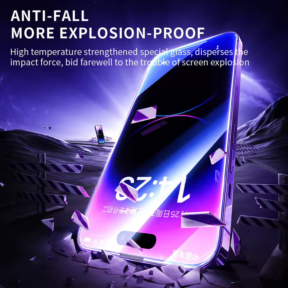Blueo Anti-Static HD Displayschutzfolie für Apple iPhone 18 Pro Max / 17 Pro Max / 16 Pro Max, gehärtetes Glas, Vollkleber, schwarz