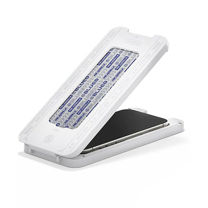 Blueo Crystal Anti-Kratz Schutzfolie mit Applikator für Apple iPhone 15 Pro Max, gehärtetes Glas, Vollkleber, Schwarz