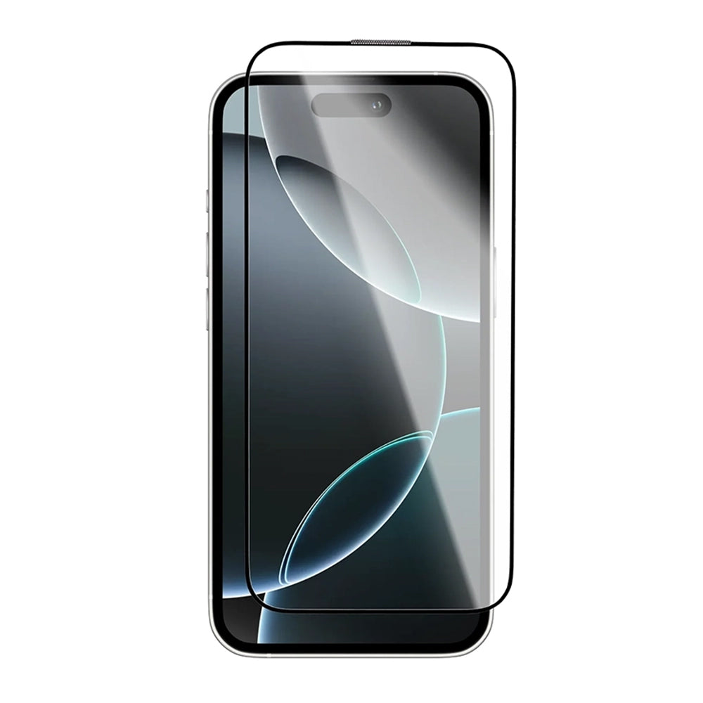 Blueo Crystal Anti-Kratz Schutzfolie für Apple iPhone 16 Pro Max, gehärtetes Glas, Vollkleber, Schwarz