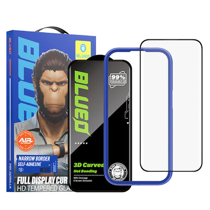 Blueo Curved Edge HD Applicator Displayschutzfolie für Apple iPhone 18 Pro Max / 17 Pro Max, gehärtetes Glas, vollflächig klebend, 3D, Schwarz