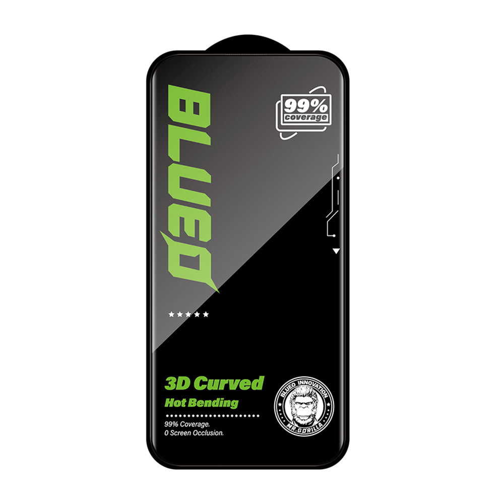 Blueo Curved Edge HD Applicator Displayschutzfolie für Apple iPhone 18 Pro Max / 17 Pro Max, gehärtetes Glas, vollflächig klebend, 3D, Schwarz