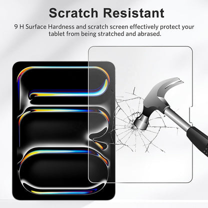 Blueo HD Displayschutzfolie für Apple iPad Pro 13 (2024), gehärtetes Glas, Full Glue