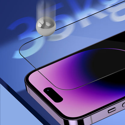 Blueo Sapphire Applicator Pro Displayschutzfolie für Apple iPhone 16 Pro, gehärtetes Glas, Full Glue, Schwarz