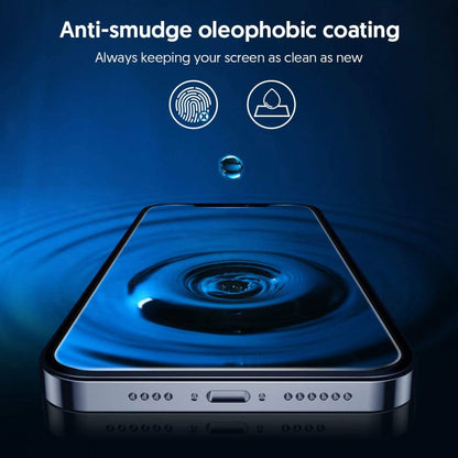 Blueo Silk HD Displayschutzfolie für Apple iPhone 12 Pro Max, gehärtetes Glas, Full Glue, 5er-Set, 2.5D, Schwarz