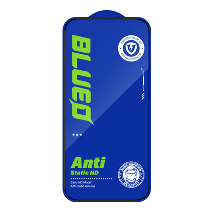 Blueo Silk HD Displayschutzfolie für Apple iPhone 14 Pro, gehärtetes Glas, Full Glue, 5er-Set, 2,5D, Schwarz