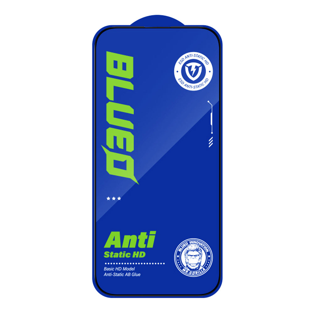 Blueo Silk HD Displayschutzfolie für Apple iPhone 16 / 15, gehärtetes Glas, Full Glue, 5er-Set, 2.5D, Schwarz