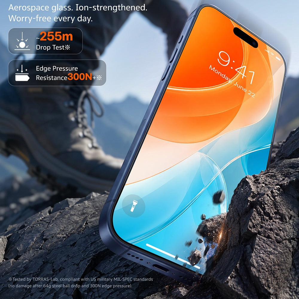 Torras Sunview AR Displayschutzfolie für Apple iPhone 18 Pro / 17 Pro, gehärtetes Glas, Full Glue