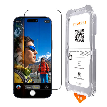 Torras Sunview AR Displayschutzfolie für Apple iPhone 18 Pro / 17 Pro, gehärtetes Glas, Full Glue