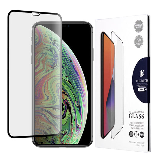 DUX DUCIS Displayschutzfolie für Apple iPhone 11 Pro / XS / X, gehärtetes Glas, Edge Glue, Schwarz