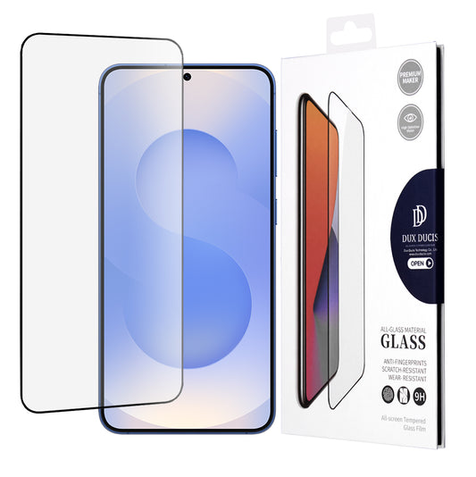 DUX DUCIS Displayschutzfolie für Samsung Galaxy S25 S931, gehärtetes Glas, Edge Glue, Schwarz