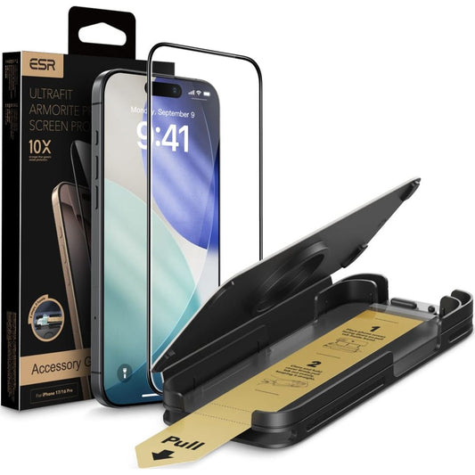 ESR Armorite Pro UltraFit Displayschutzfolie für Apple iPhone 18 Pro Max / 17 Pro Max, gehärtetes Glas, Vollkleber, Schwarz