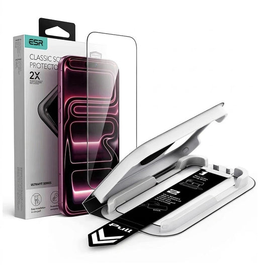 ESR UltraFit Classic Displayschutzfolie für Apple iPhone 18 Pro Max / 17 Pro Max, gehärtetes Glas, Vollkleber, Schwarz