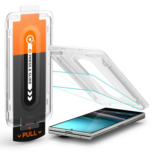 Schutzfolie Außenbildschirm Spigen GlastR EZ FIT Pro HD für Samsung Galaxy Z Fold7 F966, Gehärtetes Glas, Vollkleber, Set 2 Stück AGL09579
