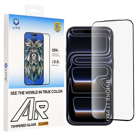 Lito AR SE Displayschutzfolie für Apple iPhone 18 Pro / 17 Pro, gehärtetes Glas, Full Glue, Schwarz