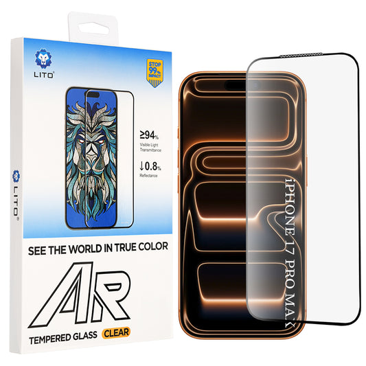 Lito AR SE Displayschutzfolie für Apple iPhone 18 Pro Max / 17 Pro Max, gehärtetes Glas, Vollkleber, Schwarz