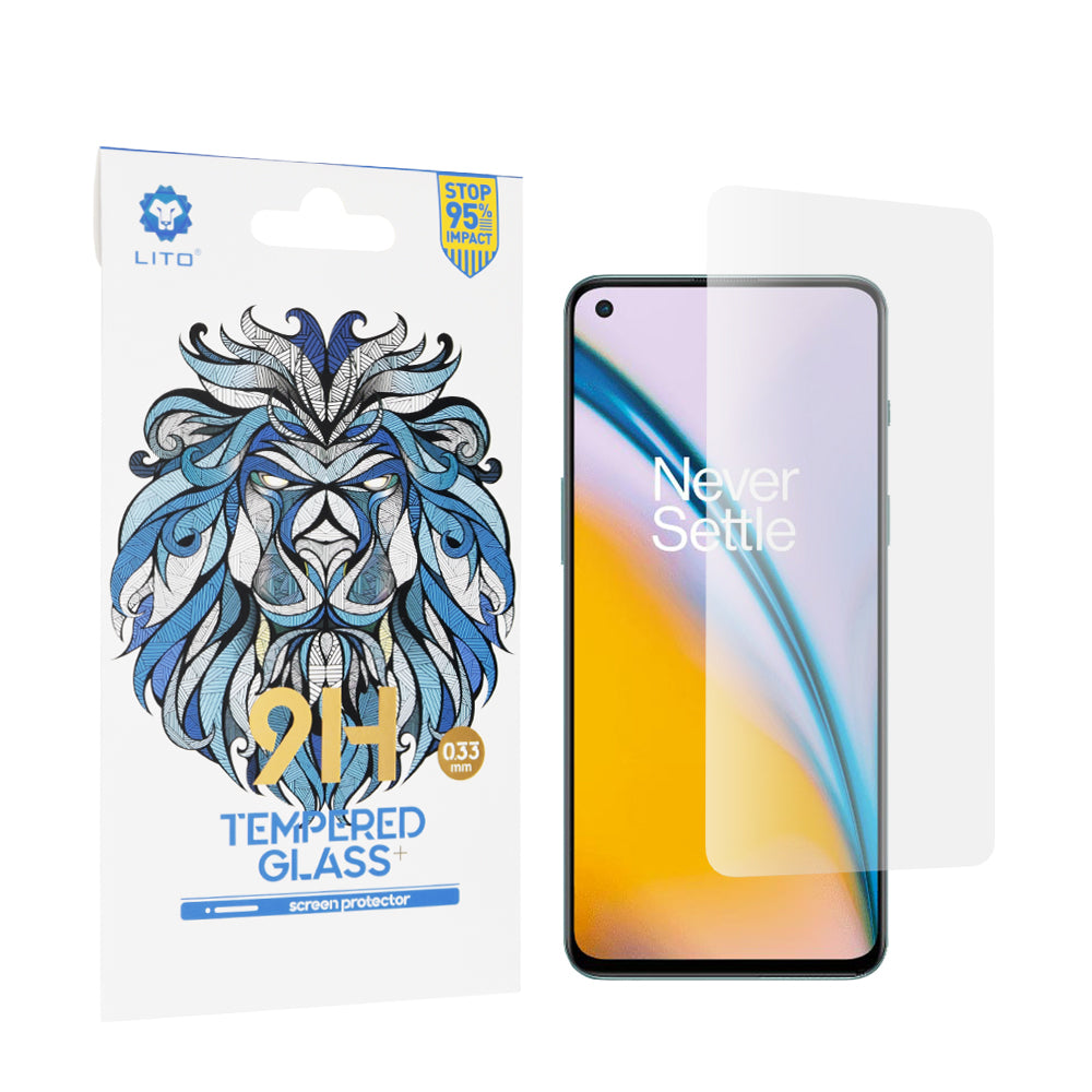 Lito Classic Displayschutzfolie für OnePlus Nord 2T / Nord CE 5G / Nord 2 5G, gehärtetes Glas, Full Glue, 2.5D