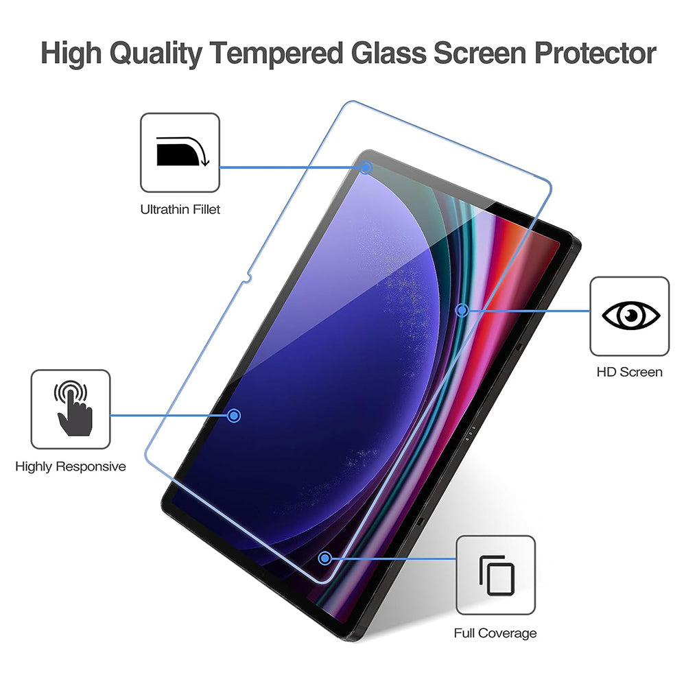 Lito Classic Displayschutzfolie für Samsung Galaxy Tab S10+ / Tab S9 FE+ / Tab S9+, Sicherheitsglas, Full Glue, 2.5D