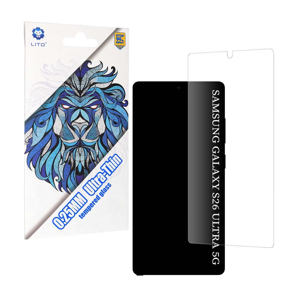 Lito Classic Ultra Thin Screen Protector for Samsung Galaxy S26 Ultra S948, Tempered Glass, Full Glue, 2.5D