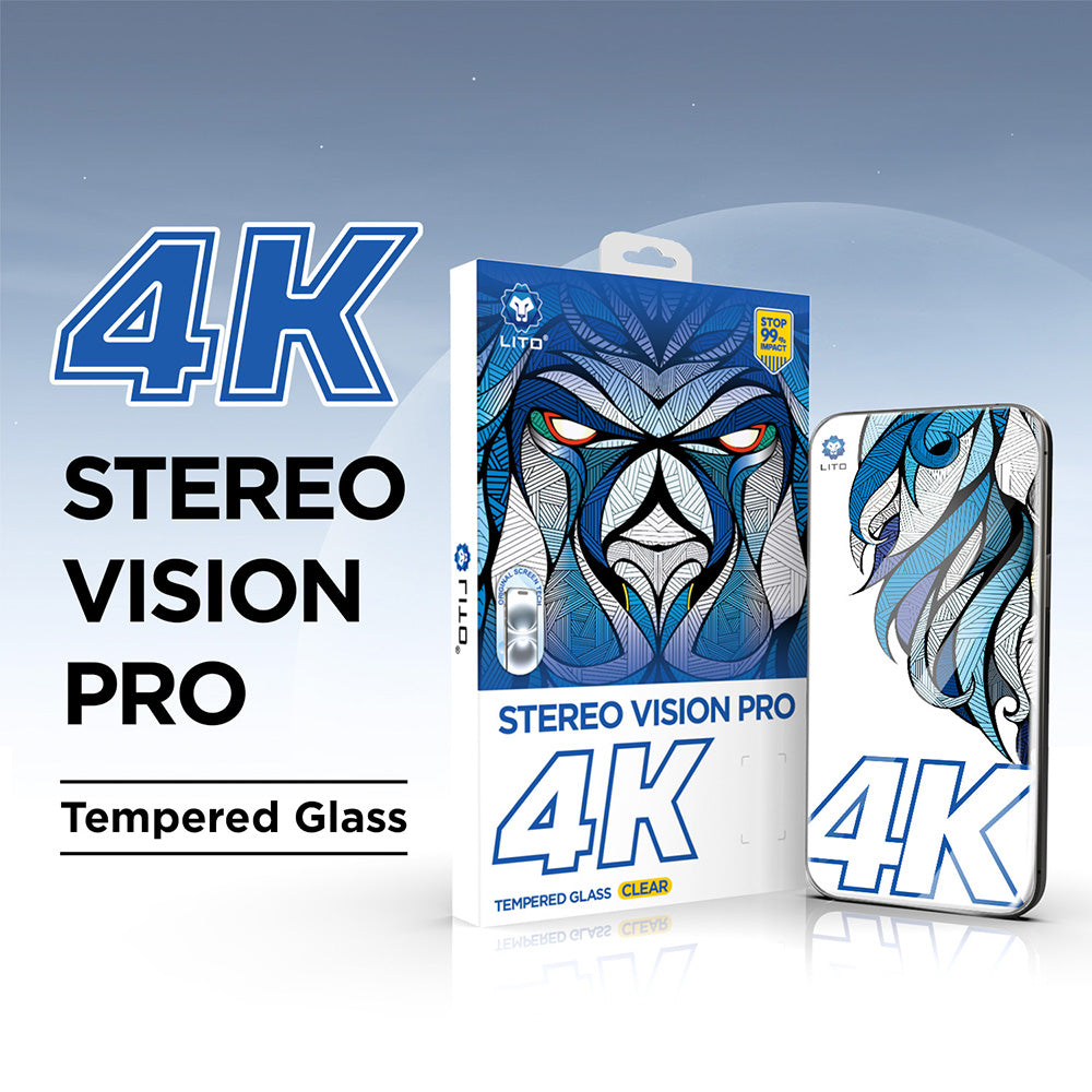 Lito D+ Max 4K Screen Protector for Apple iPhone 17 / 16 Pro, Tempered Glass, Full Glue, Black