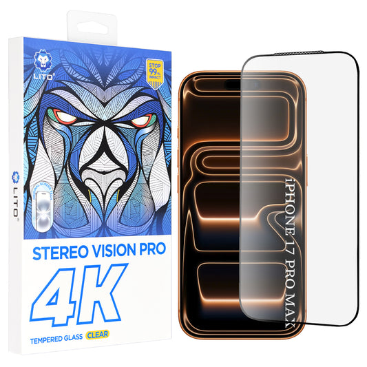 Lito D+ Max 4K Screen Protector for Apple iPhone 17 Pro Max, Tempered Glass, Full Glue, Black