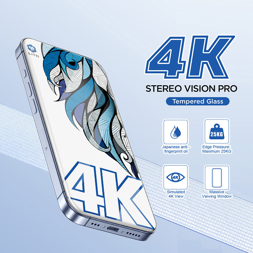 Lito D+ Max 4K Screen Protector for Apple iPhone 17 Pro Max, Tempered Glass, Full Glue, Black