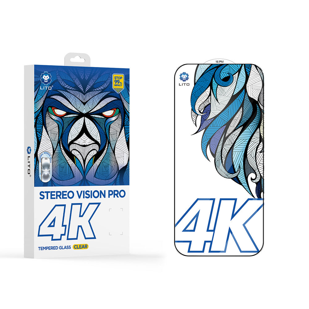 Lito D+ Max 4K Screen Protector for Apple iPhone 17 Pro, Tempered Glass, Full Glue, Black