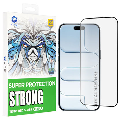 Lito D+ Max Strong Screen Protector for Apple iPhone 17 Air, Tempered Glass, Full Glue, Black